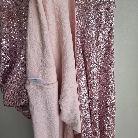 Norma Kamali Pink Sequin Midi Skirt - Rose Gold High Waisted Flare - Picture 8 of 8